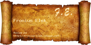 Fronius Elek névjegykártya